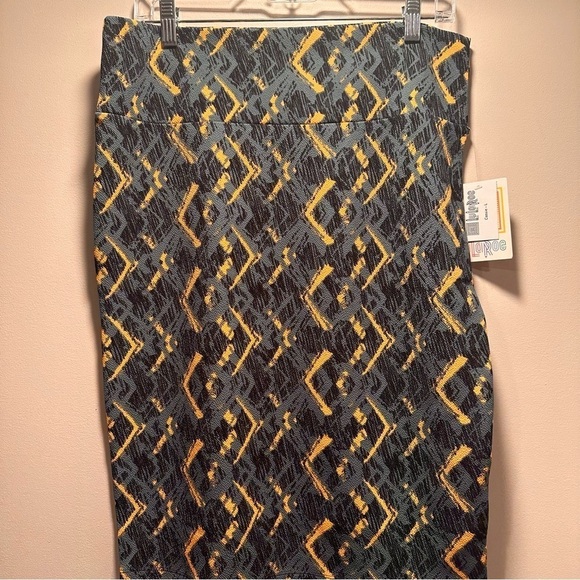 LulaRoe Cassie Pencil Skirt Stretchy High Wide Waist Band Large 14-16 Teal Blue - Picture 8 of 15